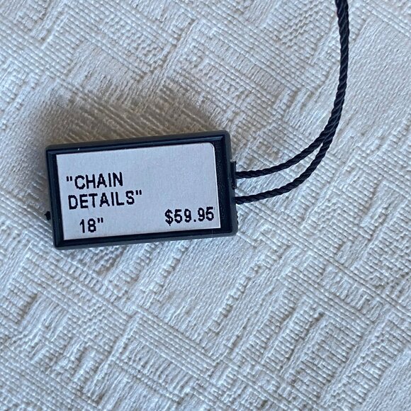 FAC Gun Metal Crystal Link Lariat Style Necklace - Picture 8 of 9